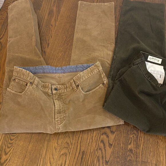 (2) L.L. Bean corduroy pants standard fit; ORVIS corduroy pants brown 38 X30 men - Picture 5 of 9
